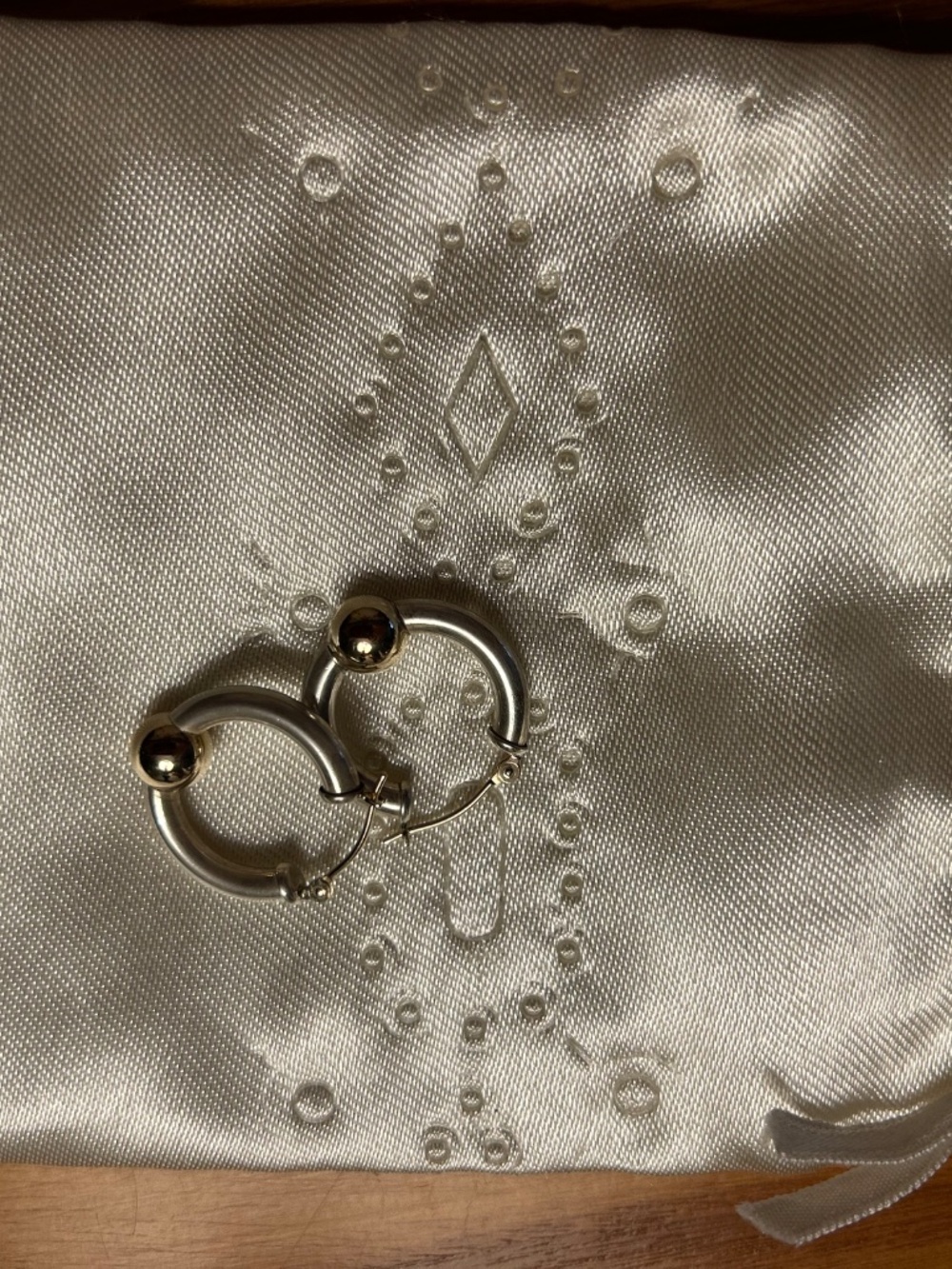 Cape Cod Ball sterling and gold necklace, bangle, and hoop earrings - Picture 3 of 7